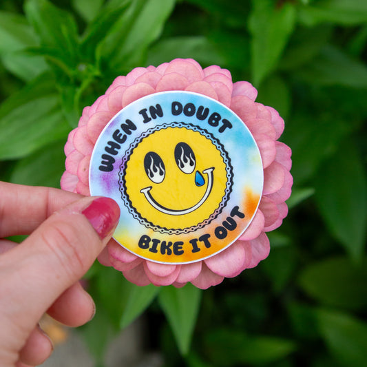 Bike it Out Round Sticker