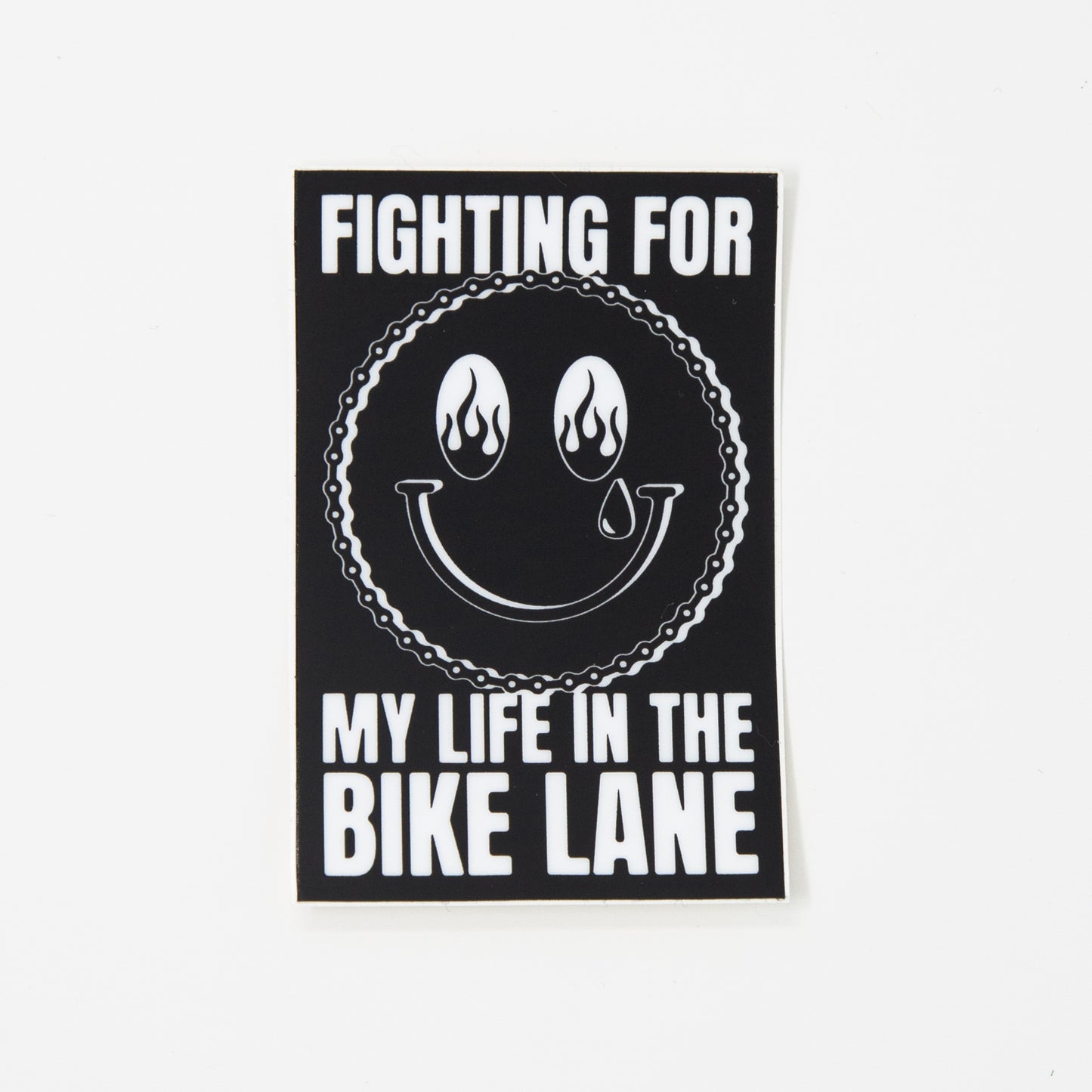 Fighting for my Life in the Bike Lane Smiley Face Sticker