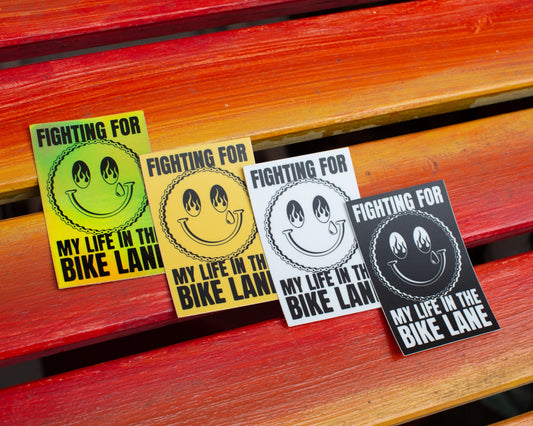 Bike Lane Smiley Face  Sticker